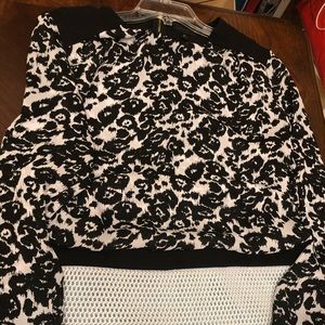 Black and white floral blouse